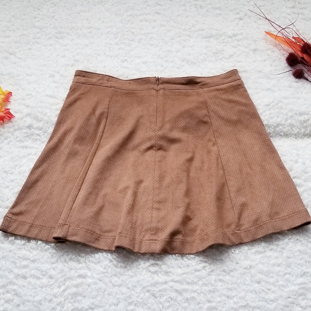 JOLT FAUX SUEDE BROWN CIRCLE SKIRT SIZE 3 - Picture 3 of 8